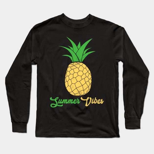 Summer Vibes Pineapple Long Sleeve T-Shirt by Imutobi